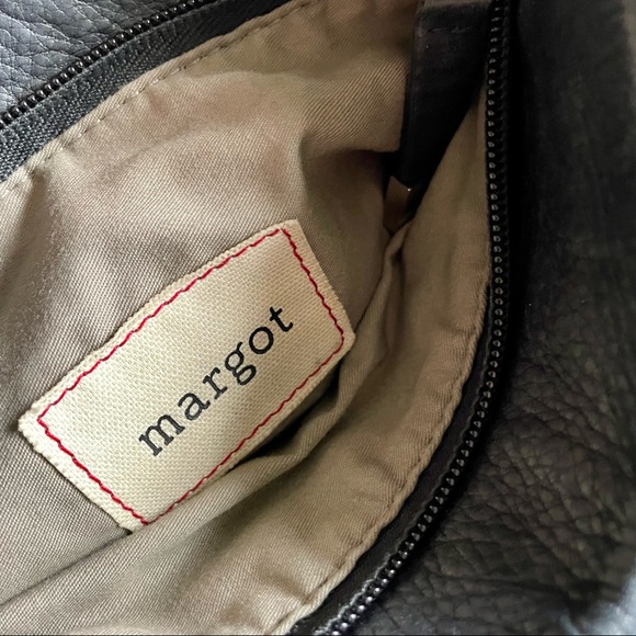 Margot Pebbled Black Leather Crossbody Bag Purse - Picture 7 of 12